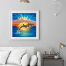 5D Diamond Painting Kit Jumping Dolphin Full Round Drill DIY Mosaic Wall Pi