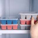 Ice Tray Mould Silicone Soft Bottom Square Ice Cube Mold with Lid Accessories