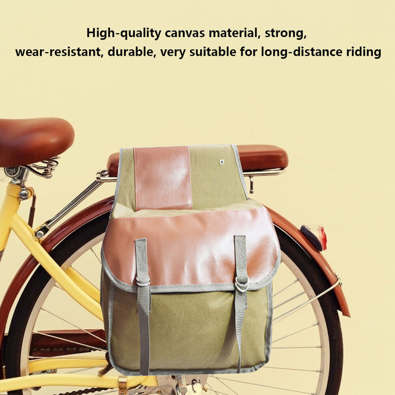 MTB Bicycle Rear Rack Carrier Trunk Bag Bike Tail Seat Pannier Pack (Khaki)