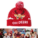 Knitted Christmas Hat with LED Light Xmas Glowing Warm Caps Ornaments (Style A)