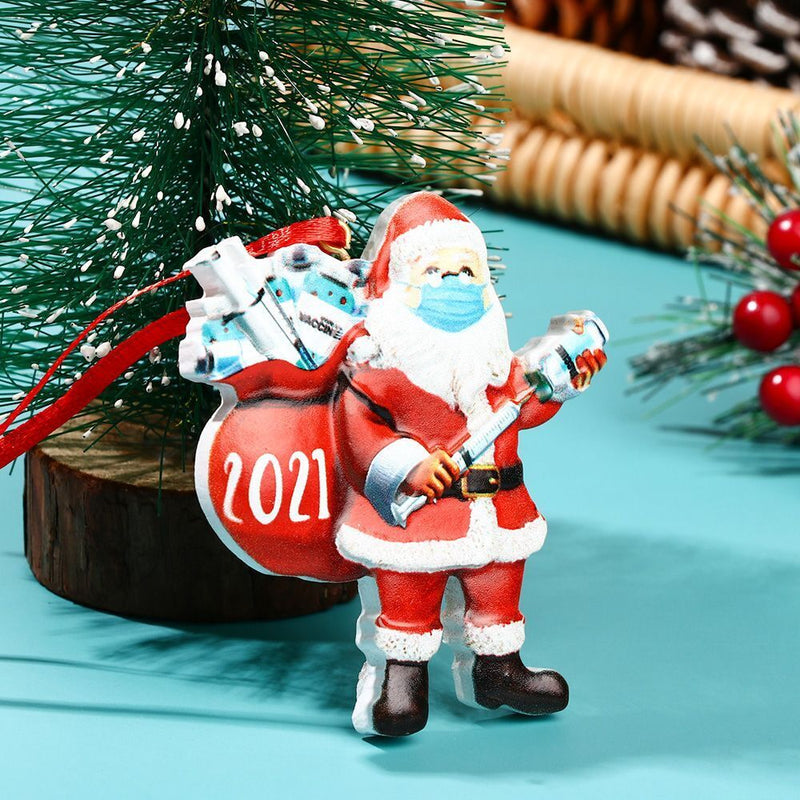 Year Christmas Ornament Santa Claus Xmas Tree Hanging Survivor Vaccine Pendants