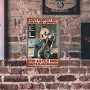 Sitting on Motorcycle Retro Metal Plate Tin Sign Plaque for Bar Pub Club