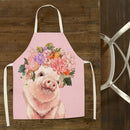 Pig Printed Women Kitchen Aprons Linen Oil-proof Apron (82x68cm)