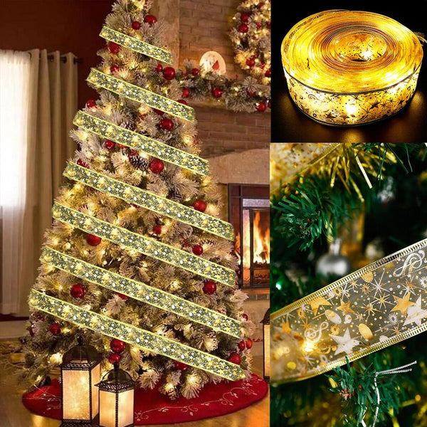 5M 100 LED Ribbon Fairy String Lights Gift Wrap Christmas Tree Party Decoration`