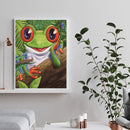 DIY Animal Frog Acrylic Drawing Oil Paint Kit by Numbers Coded Picture Kids