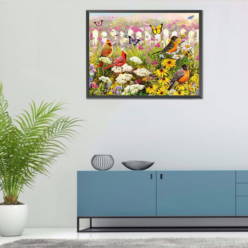 Flowers Birds Oil Paint By Numbers Kits Canvas Picture Wall Art DIY Craft Col