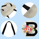 Alphabet flowers Printed Shoulder Shopping Bag Casual Large Tote Handbag B