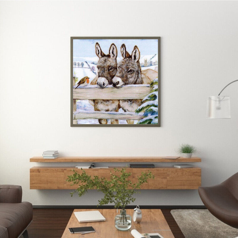 Oil Paint by Numbers Little Donkey Canvas Artwork Living Room Picture Decoration