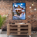 5D DIY Diamond Painting Snowman House Rhinestone Kit Full Round Wall Craft