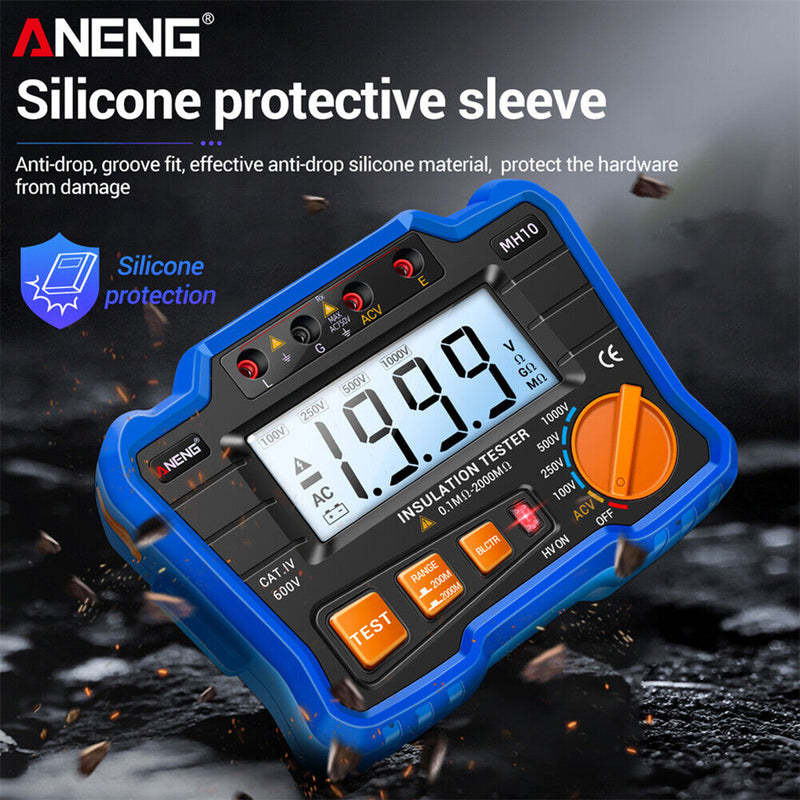 ANENG MH10 Digital Insulation Resistance Tester 100-1000V Megger (Blue) Newly