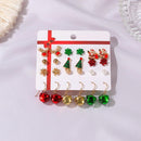 10Pairs Crystal Christmas Tree Elk Earrings Drop Dangle Women Party Jewelry~