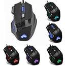 PC Gamer Mouse 7-Color Backlit DPI Adjustable Wired Optical Computer Gaming Mice
