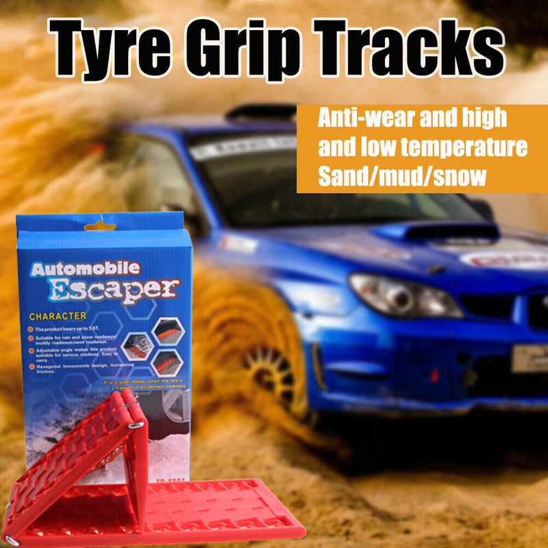 2pcs Tyre Grip Tracks Car Security Snow Mud Sand Escaper Traction Track Mat
