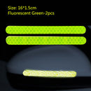 2x Car Reflector Stickers Rearview Mirror Reflective Warning Tape (Green) Newly