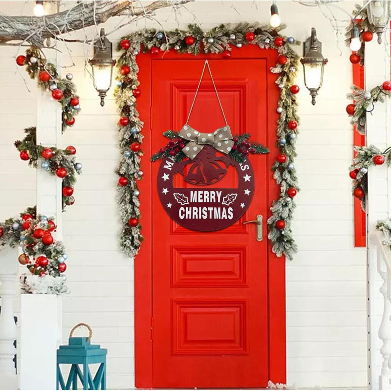 Merry Christmas Sign Xmas Door Sign Christmas Hanging Signs Front Door Decor~