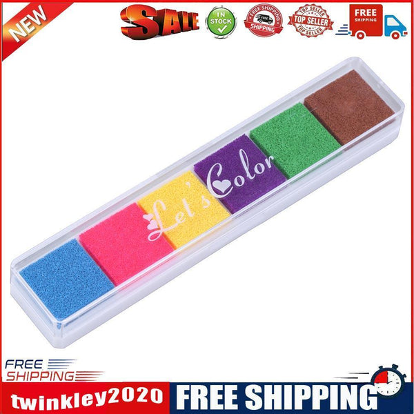 6 Colors Fingerprint Inkpad DIY Scrapbooking Colorful Ink Pad Stamp Decor(A
