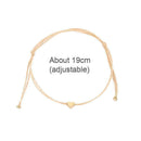 Handmade Rope Heart Bracelet Women Beige String Charm 2019 Adjustable E9Q8