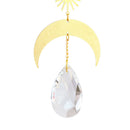 Hanging Crystal Light Catcher Metal Moon Sun Garden Wall Wind Chime (60) Newly