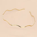 Elegant Geometric Wave Bending Metal Headdress Thin Headbands Hair Hoop