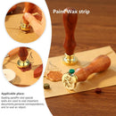 Retro Plant Series Yellow Pear Handle Document Sealing Wax Seal Stamp Post Decor