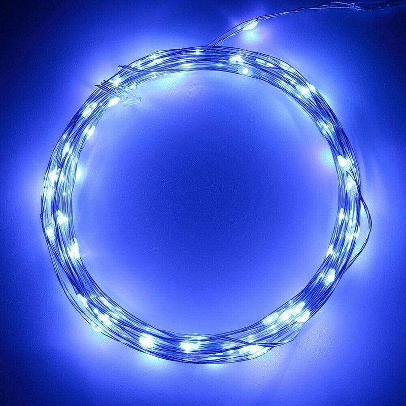 Solar String Lights Waterproof Copper Wire Fairy Lamp (Blue White 100LED)