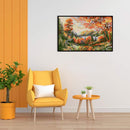 Full Cross Stitch 14CT Cotton Thread DIY Autumn Scenery Handmade Stamped Crafts