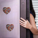 Book Lovers Heart-shaped Bookshelf Ornament Christmas Fridge Magnets Decor Gift#