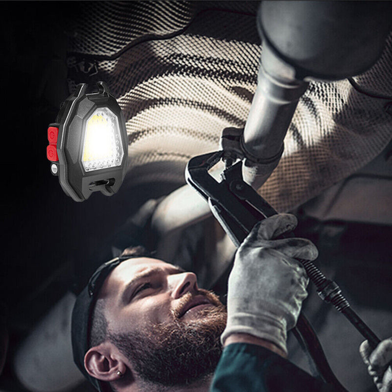 COB Pocket Keychain Light USB Emergency Magnetic Work Lights Camping Lanter