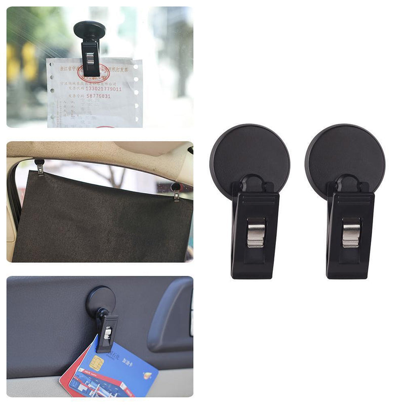 2x Car Interior Suction Cap Clips Removable Holder for Towel Glasses Ticket