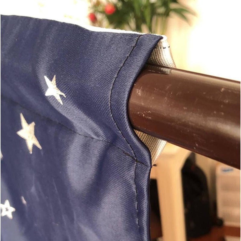 2pcs 100 X 130 cm Stars Blackout Curtain Living Room (Dark Blue)
