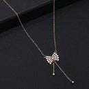 Clavicle Chain Japanese and Korean-Style Heart Titanium Steel Necklace Bow-knot