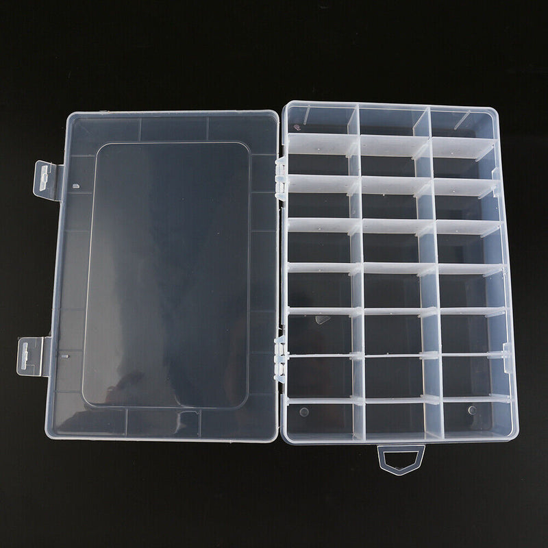 Transparent Fishing Tackle Storage Box Fishing Connector Soft 24 Slots Lure h