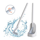 Toilet Brush Wall Mounted & Base 360 Silicone Deep Cleaning Brush (White) Newly