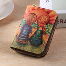 Women Cute PU Leather Mini Wallet Casual Ladies Cartoon Card Holder (D)