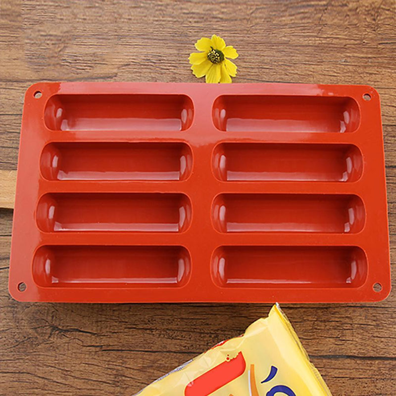 Long Strip Finger Biscuit Silicone Mold 8 Holes Oven Cake Mould Bakeware