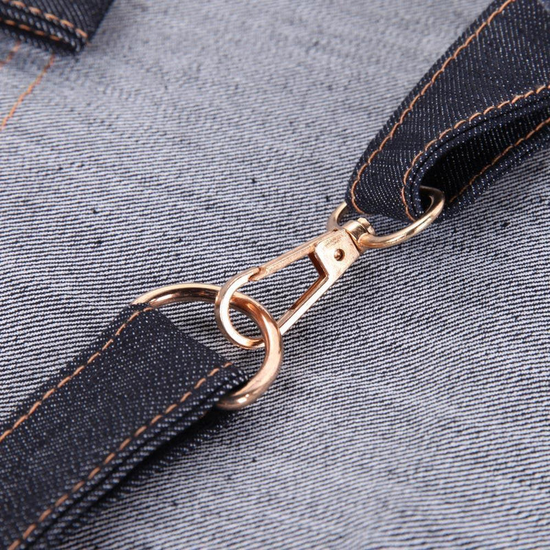 Unisex Pocket Antifouling Denim Cloth Work Apron Cafe Kitchen Cooking Bibs Newly