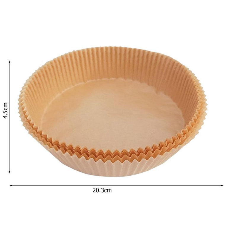 30x Air Fryer Paper Liner Non Stick Steaming Wood Pulp Paper Mats (White)