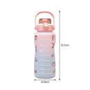 1500ml Colorful Water Kettle w/ Marker Large Sports Drink Frosted Cup (B) Newly