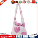 Fashion Women Love Print Plush Messenger Bag Autumn Winter Handbags (Pink)