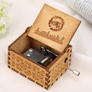Retro Wooden Hand Cranked Music Box Home Crafts Ornaments Children Gifts Newly