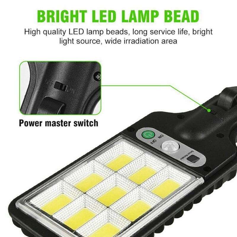 Solar Led Light Outdoor Wall Lamp Waterproof 3 Modes PIR Motion Sensor Garden~
