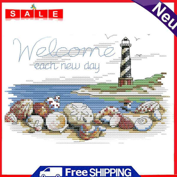 Embroidery DIY Landscape Garden Cross Stitch 14CT Stamped Ornaments Craft Print