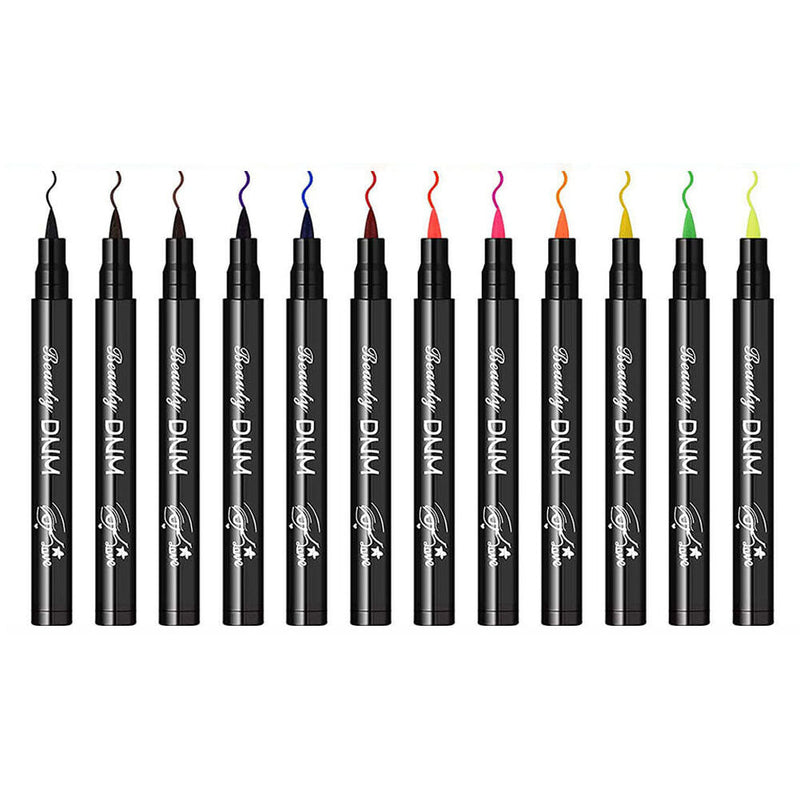 12pcs Liquid Eyeliner Pens, Waterproof, Durable, Cosmetic, Makeup-Too