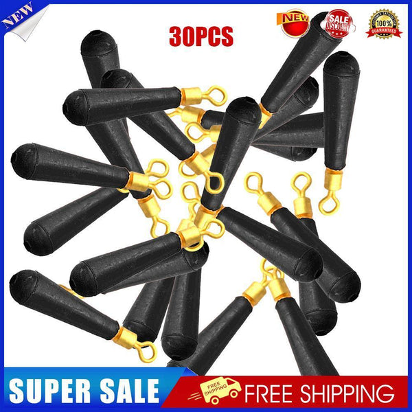 30pcs Fishing Floats Copper Rubber Bobber Fishing Float Rotation Buoy (L)
