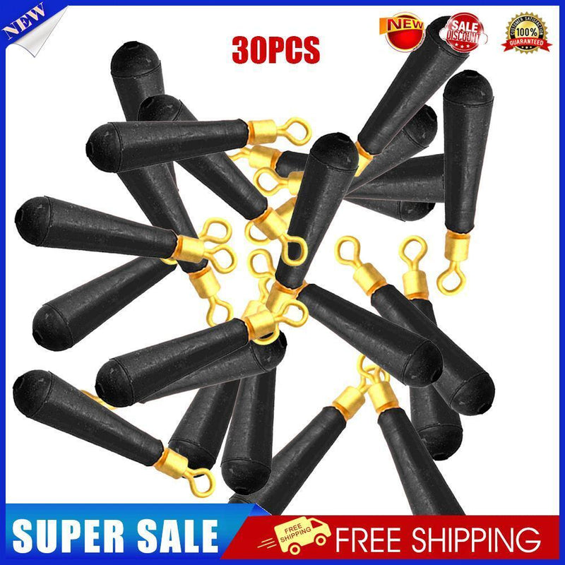 30pcs Fishing Floats Copper Rubber Bobber Fishing Float Rotation Buoy (L)