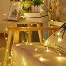 LED Fairy String Lights Waterproof Christmas Tree Wall Bedroom Decor (Warm)