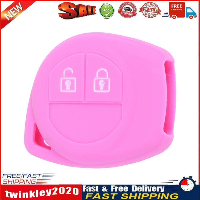 Silicone 2 Button Remote Key Case Fob Protect Cover for Suzuki SX4 (Pink) Newly