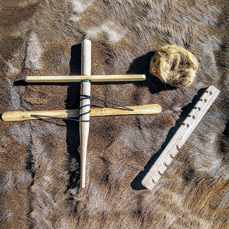 Portable Bow Drill Friction Fire Starter Make Fire Drilling Tool Kit for Ou