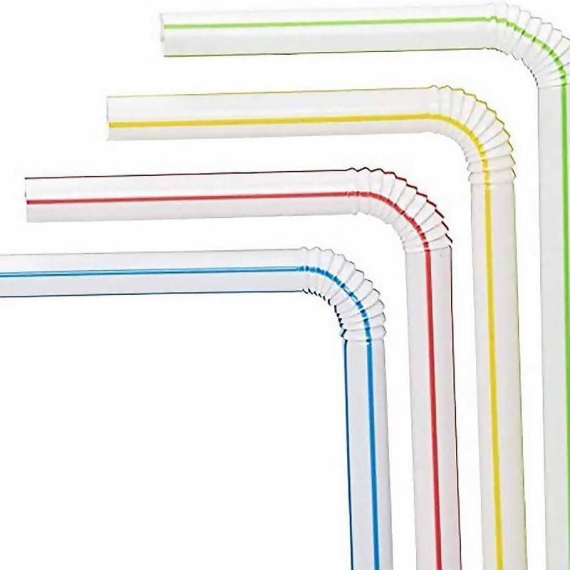 Drinking Straws Colourful Plastic Drinking Straws (200 Pack Ordinary)