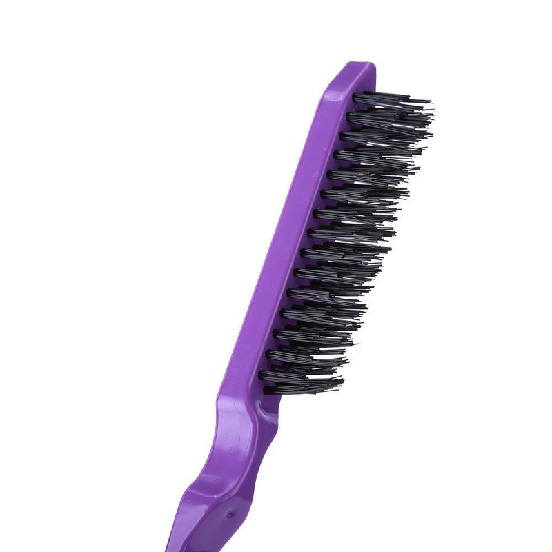 Boar Bristle Comb with Pointed Tail Wooden Handle Dyeing Comb (Purple)